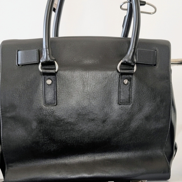 MICHAEL KORS "Hamilton" Black Saffinao Leather Silver Tone Large Shoulder Bag - Picture 10 of 10